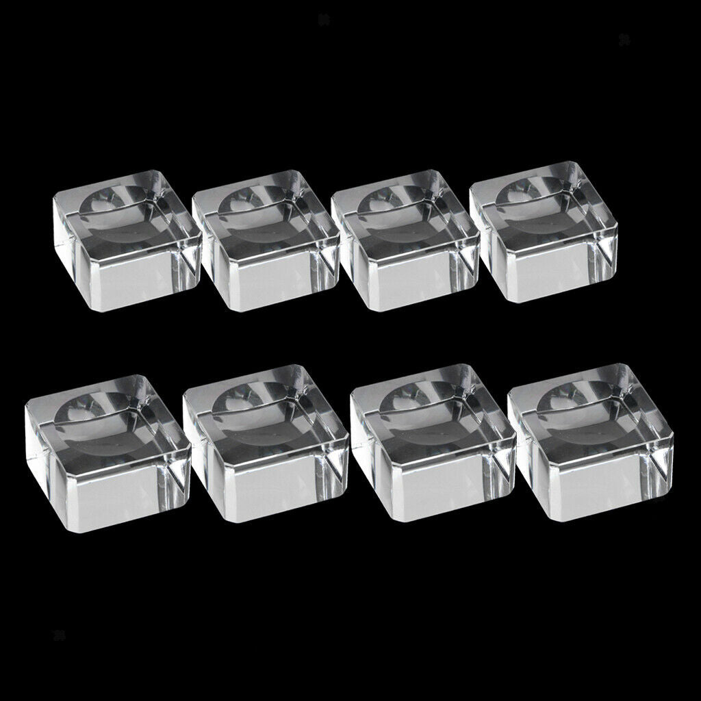 8pc Clear Square   Crystal Display Stand Holder Home Decorations Accs