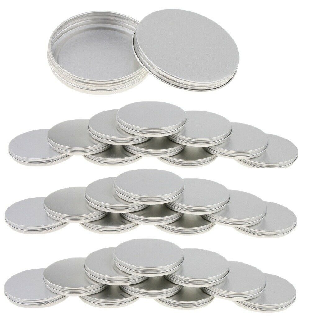30g 1 oz. Aluminum Round Lip Balm Tin Container Bottle with Screw Thread Lid -