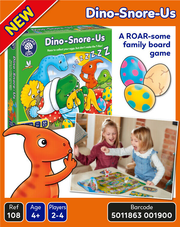 Orchard Toys 108 Dino-Snore-Us Counting Board Game Family Children Age 4+