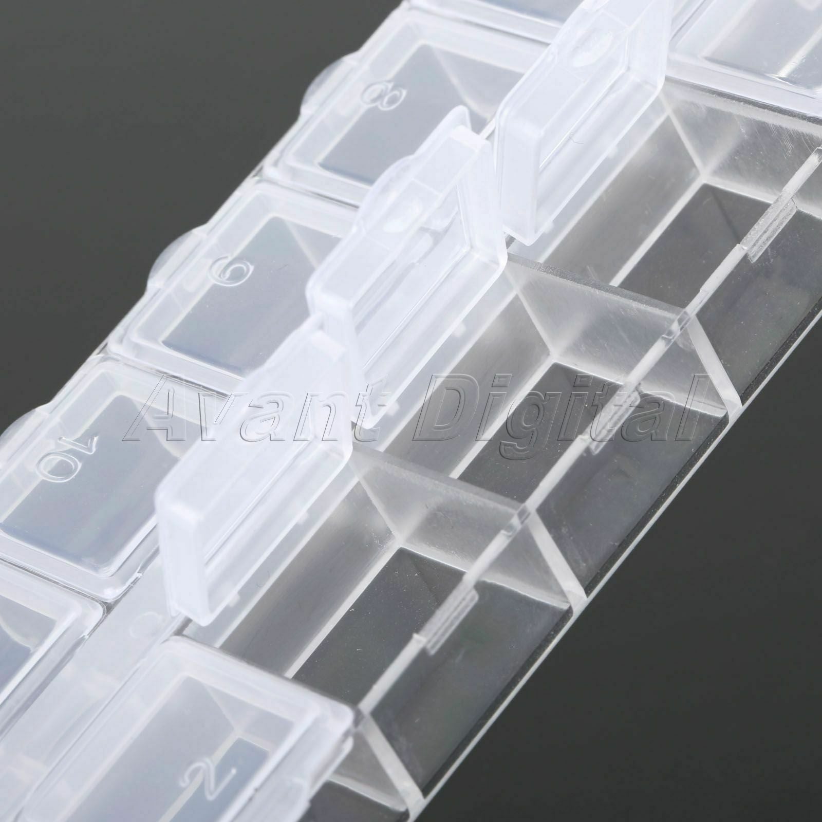 12 Slots Portable Clear Plastic Storage Holder Jewellery Bead Organizer Box Case