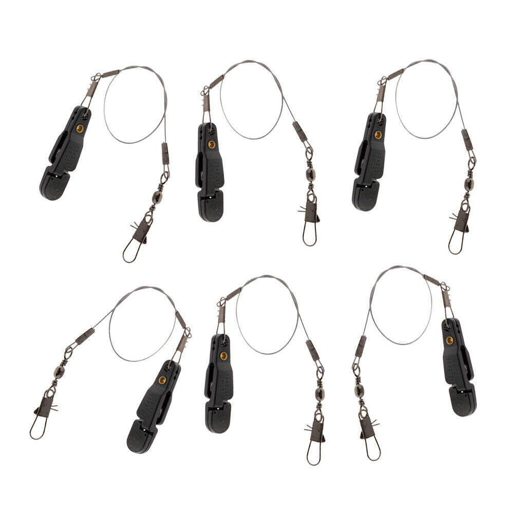 6pcs Padded Heavy Tension Snap Release Clip & Leader Snap for Planer Board