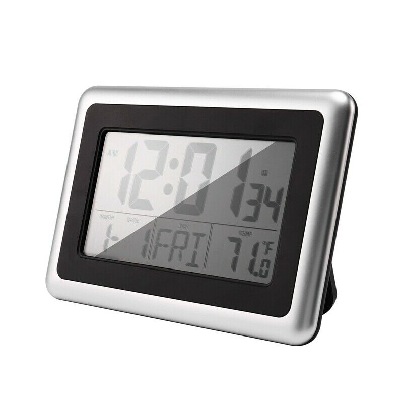 Atomic Digital Wall Clock, Large Lcd Display, Battery Operated, Indoor TemperaX4