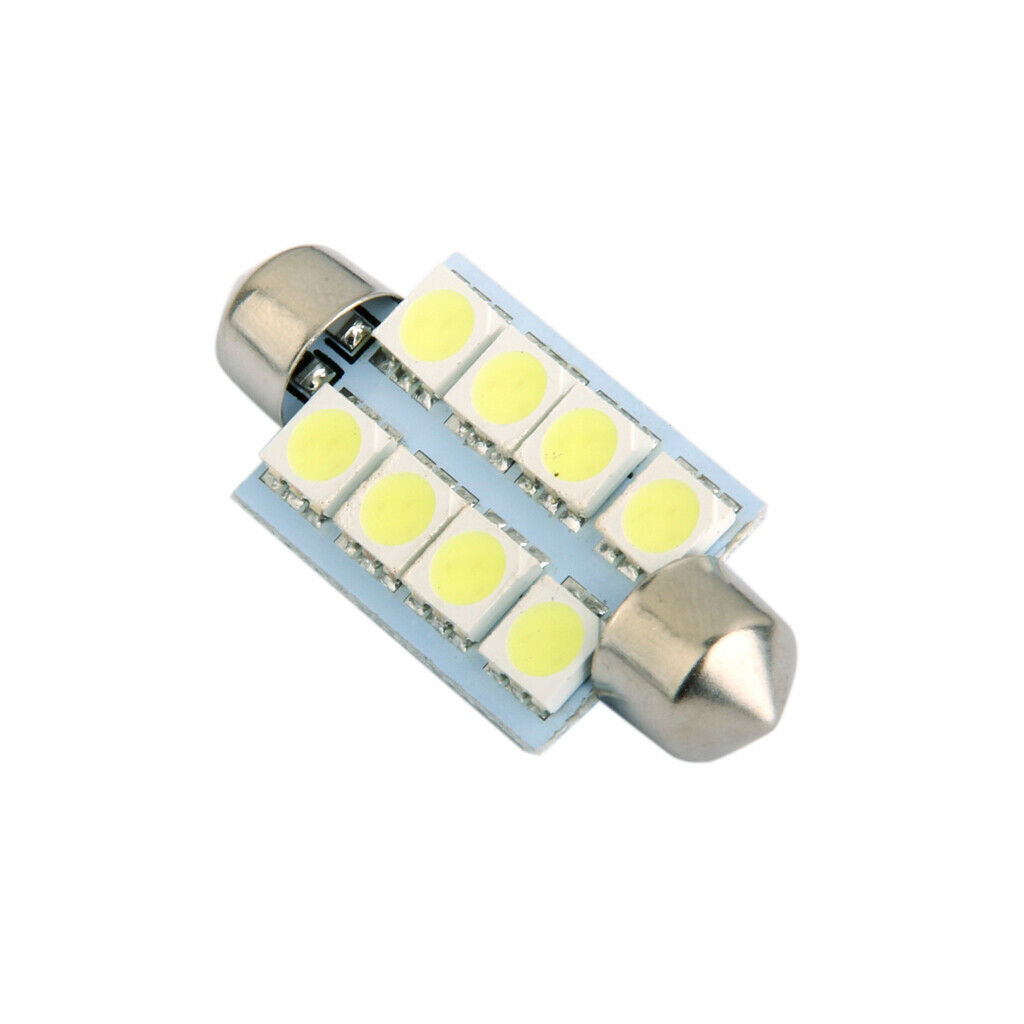 LED Car Bulb 42mm 5050 8 LEDS SMD Dome Map Interior Light Lamp 12V White