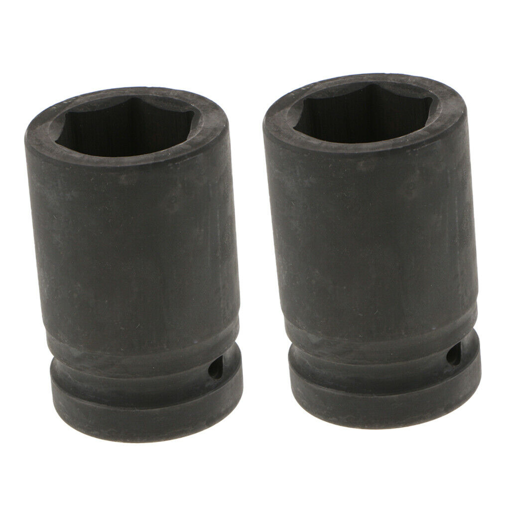 2pcs 6 Point Deep Impact Socket Square Drive Hand Ratchet 1inch 80x33x26mm