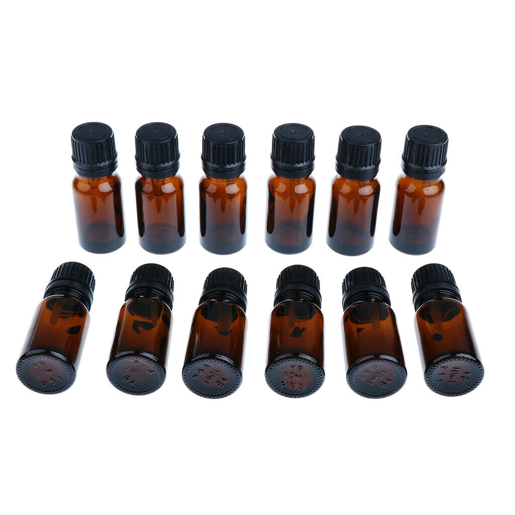 24pcs Travel Essential Oils Glass Amber Empty Brown Bottles Cosmetic Container