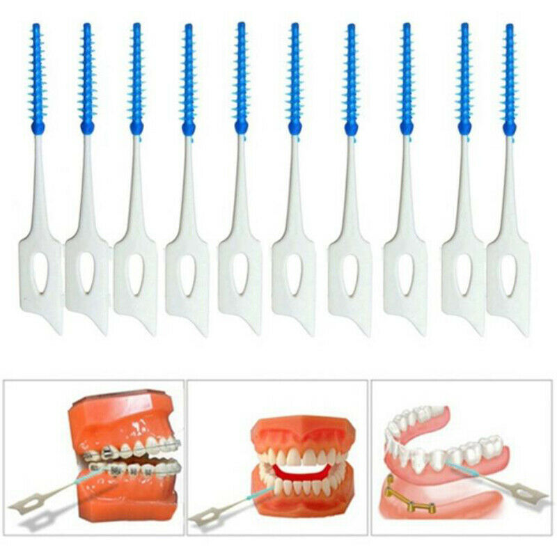 40PCS Clean Tooth Floss Head Hygiene Dental Plastic Interdental Brush Too.l8