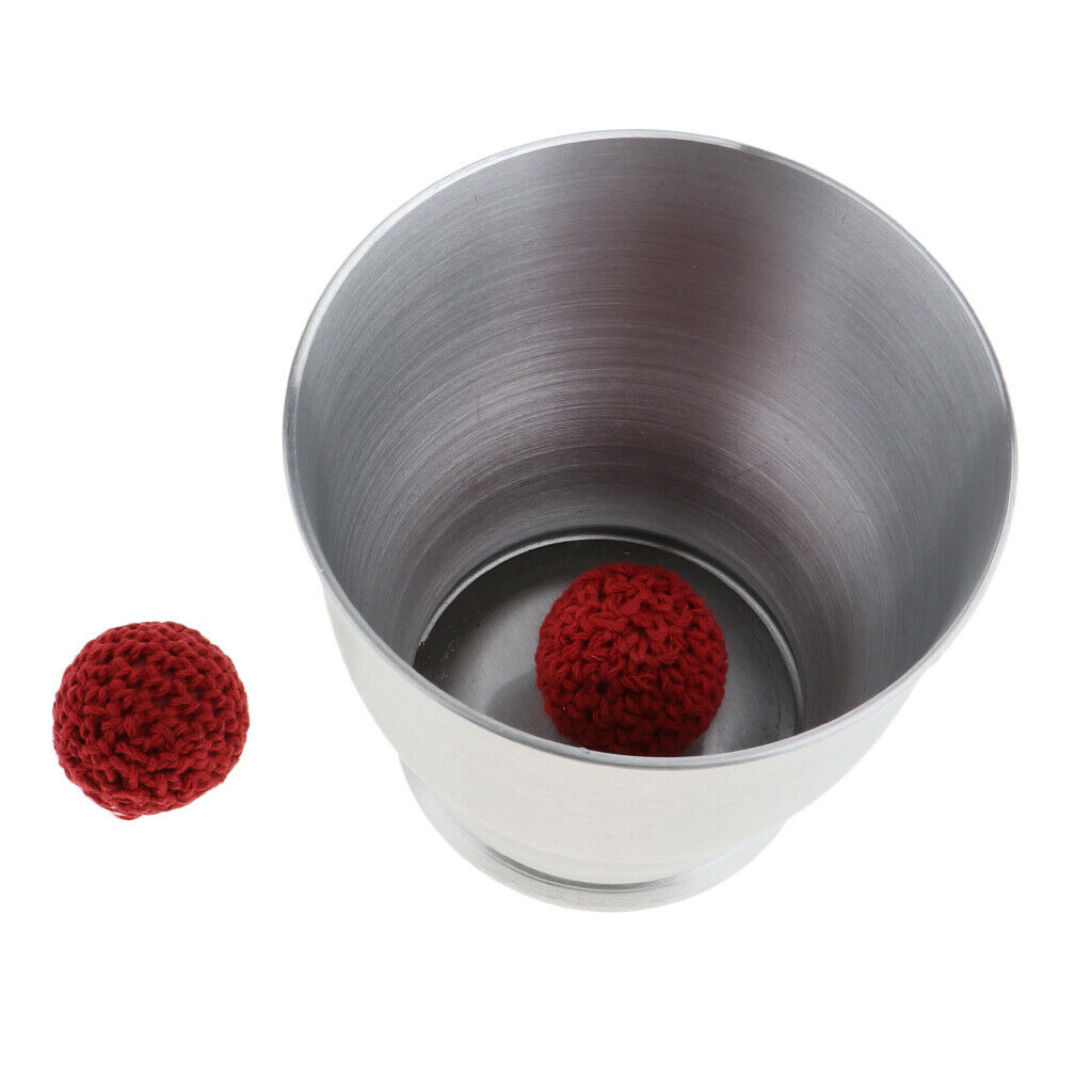Cups and 2 Red Balls Magic Tricks Magician Close Up Illusion Gimmick Props