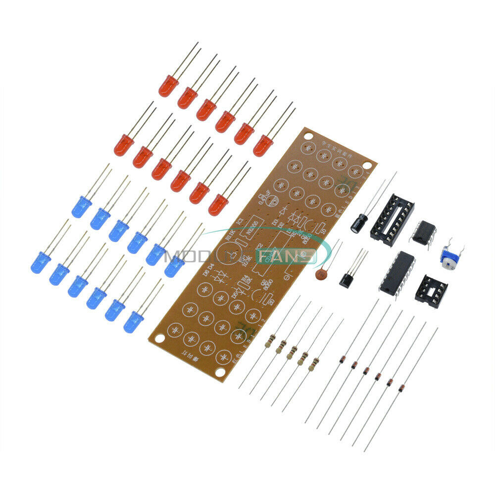 2PCS For Red Blue LED Dual-Color Detonation Flashing Light suite DIY Kits