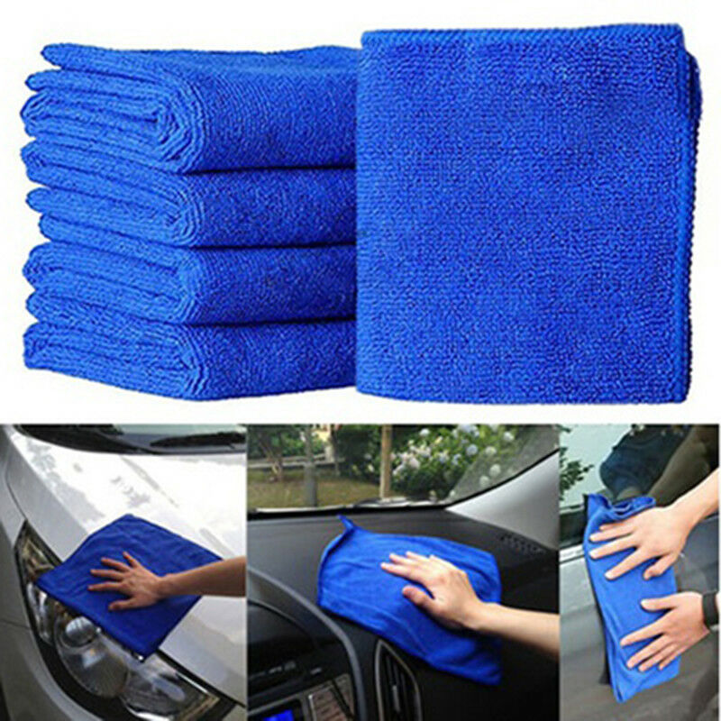 5Pcs BlueSoft Auto Car Micro Wash Cloth Cleaning Towels Hair Drying Duste.l8