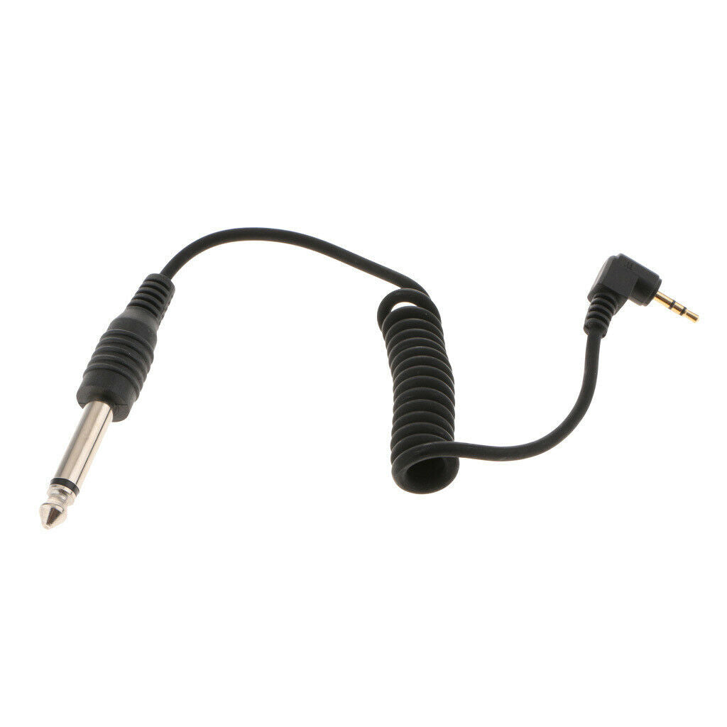 2.5mm to 6.35mm Male FLASH PC Sync Cable Spring Coiled Cable for FS350 FS520