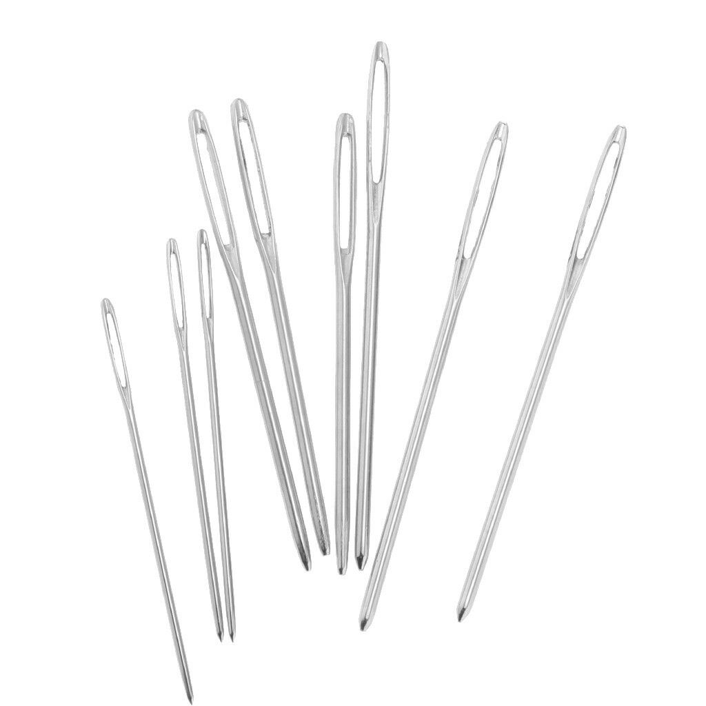 9x Stainless Steel Large-Eye Needles Sewing Yarn Kniting Embroidery Needles