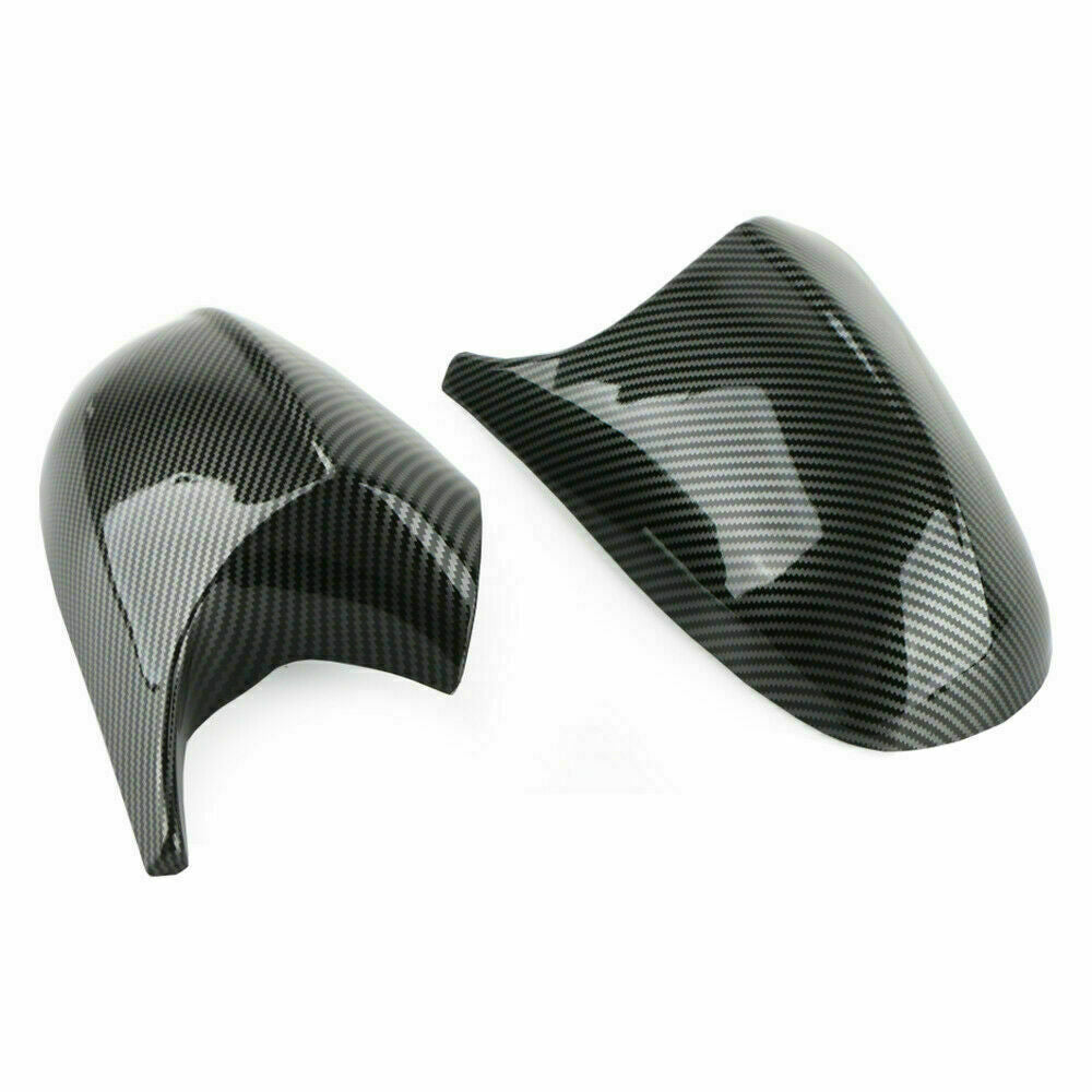 Pair Left&Right Carbon Fiber Mirror Cap Cover Fit For E90 E91 E92 E93 LCI 08-13