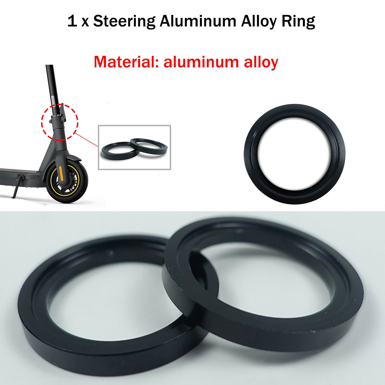 For / Ninebot MAX G30 Electric Scooter Steering Aluminum Alloy Ring Parts