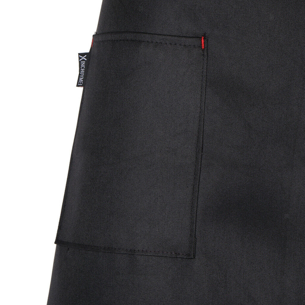 Half Length Apron Chef Baker Hotel Servers Waiters Apron with Pocket Black