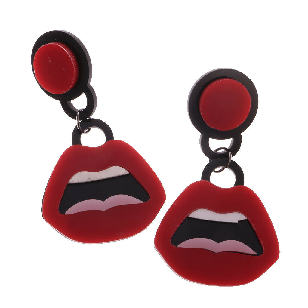 Novelty Lip Long Dangle Hip Hop Earrings Acrylic Ear Studs Women Jewelry