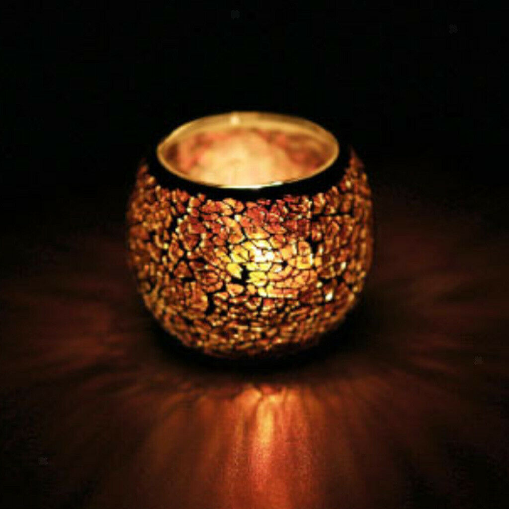 Wedding Festive Parties Events Decor Mosaic Glass Mood Light Candle Holder