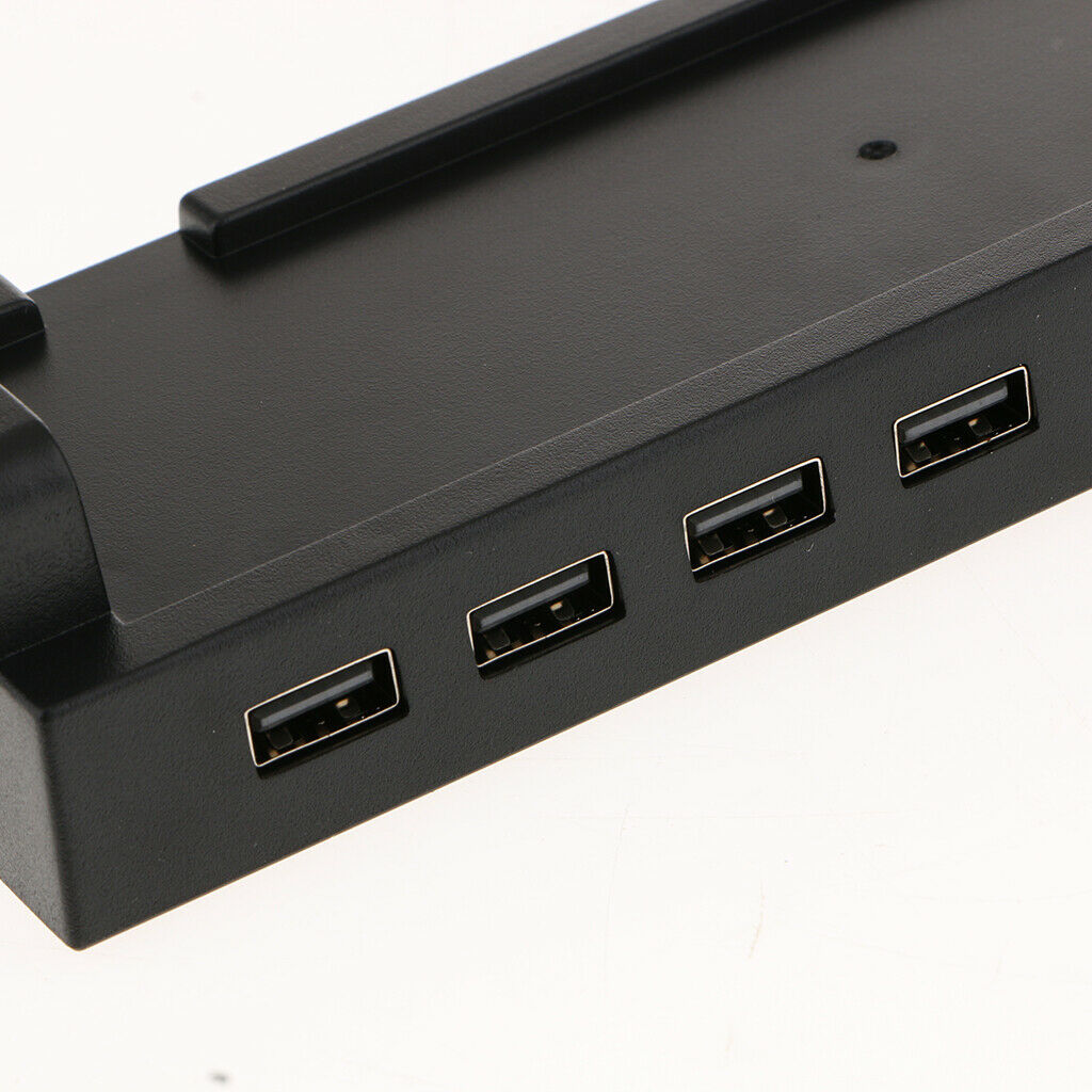 4-Port USB 2.0 Hub Dock Vertical Stand Ports for  Switch - Black