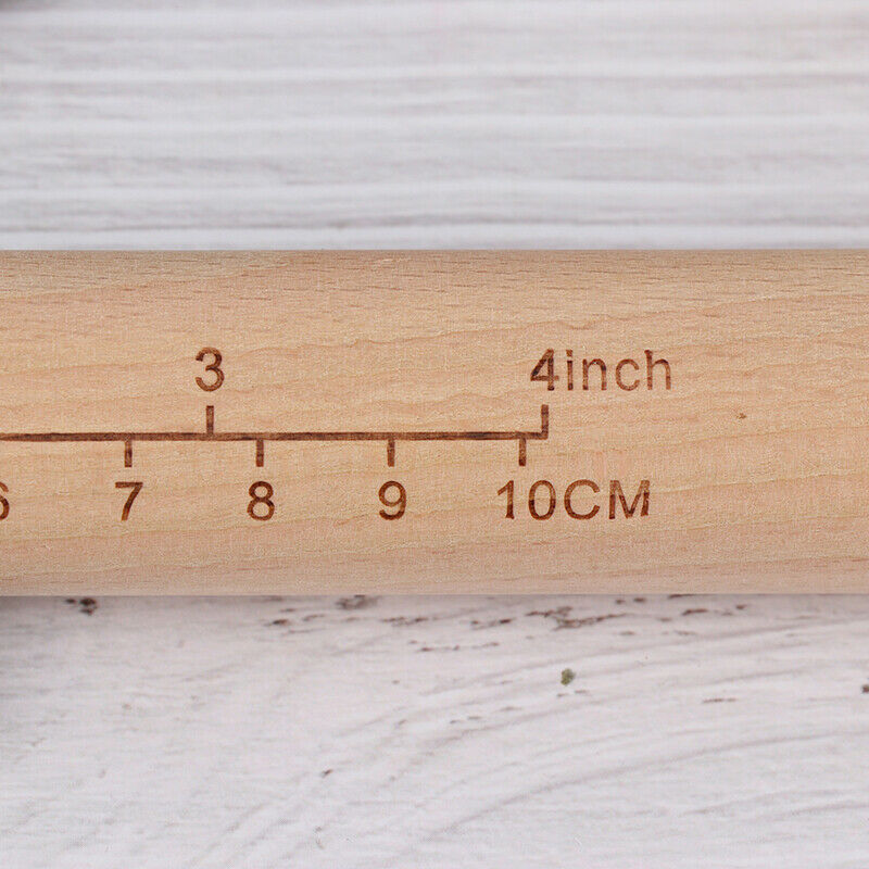 Solid Wood Rolling Stick With Scale Pie Rolling Pins Dough Roller Baking Too TL