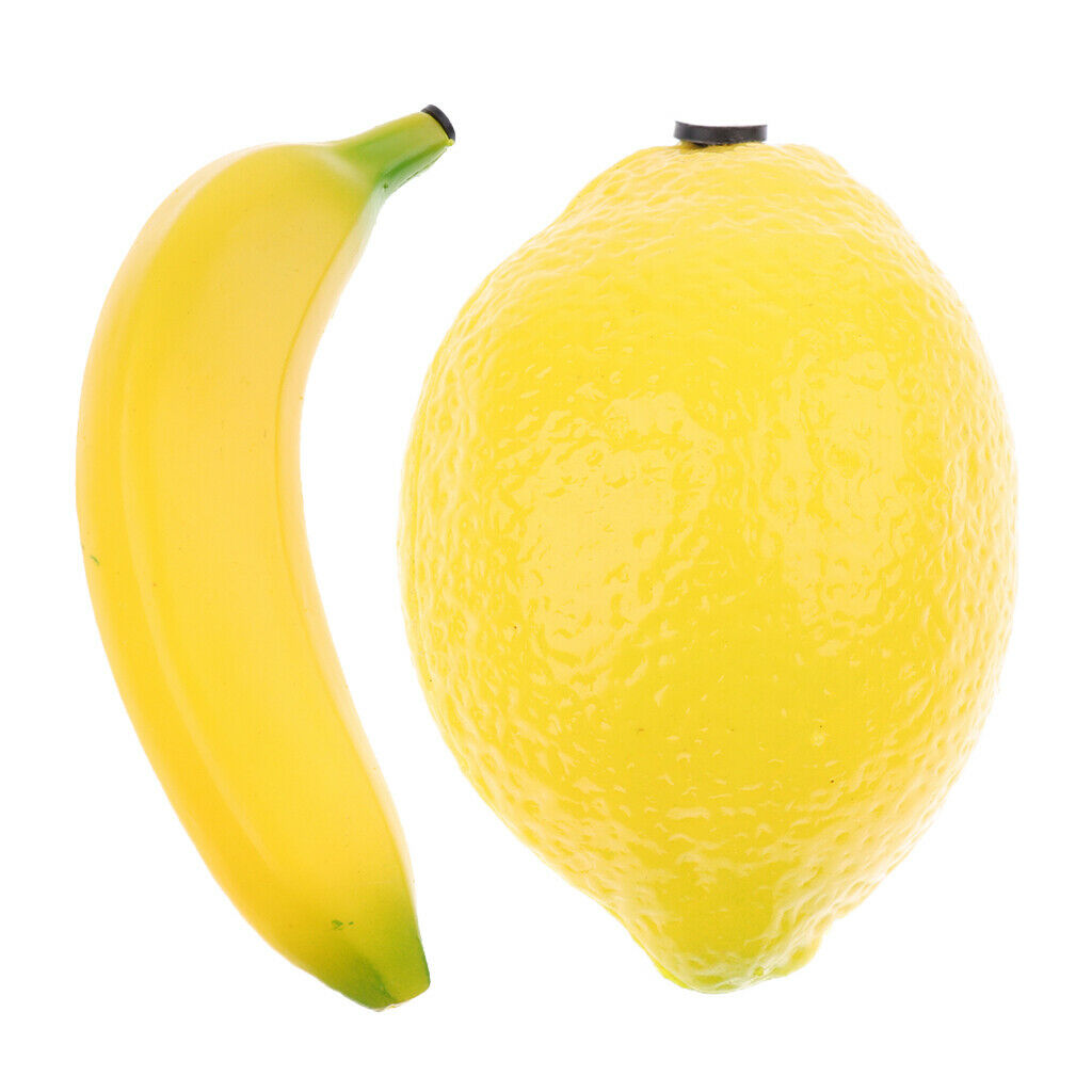 Pack of 2 Baby Toddler Fruit Shaped Hand Shakers Toys, Lemon & Banana