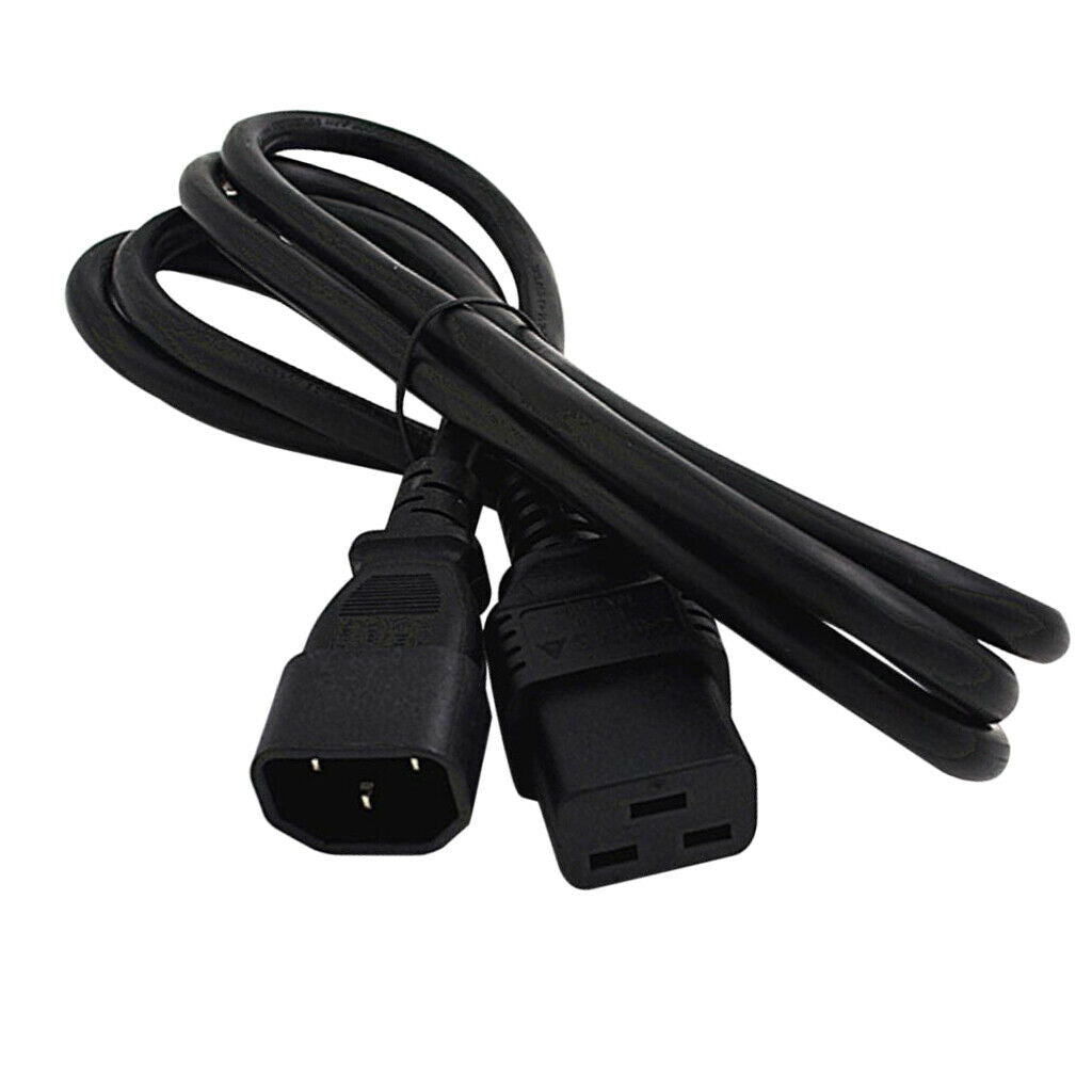 16A IEC 320 C14 to C19 AC Power Extension Cord Cable for PC PDU UPS Black