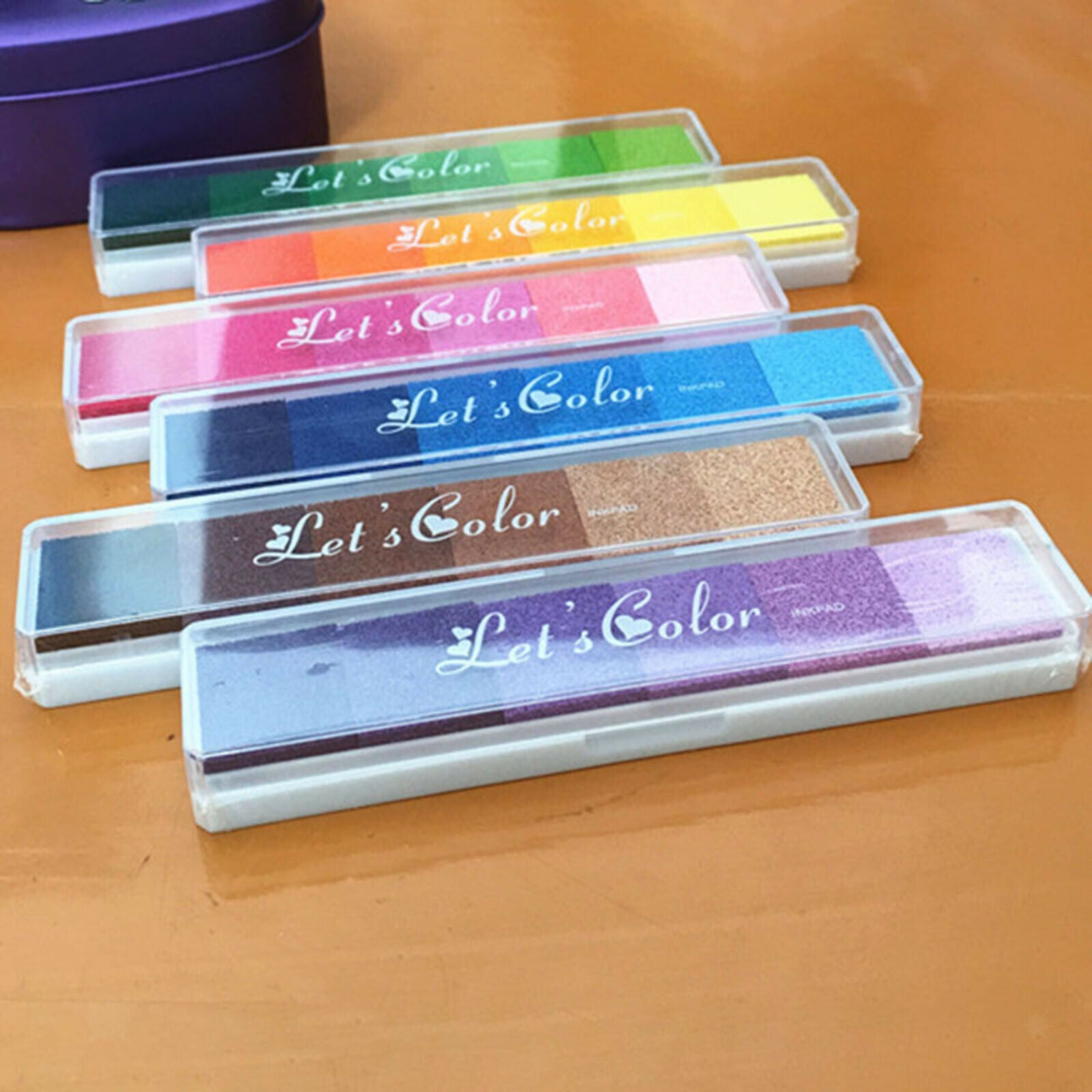 Ink Pad Stamps Colorful Craft Non Toxic Multicolor for Finger Print Painting