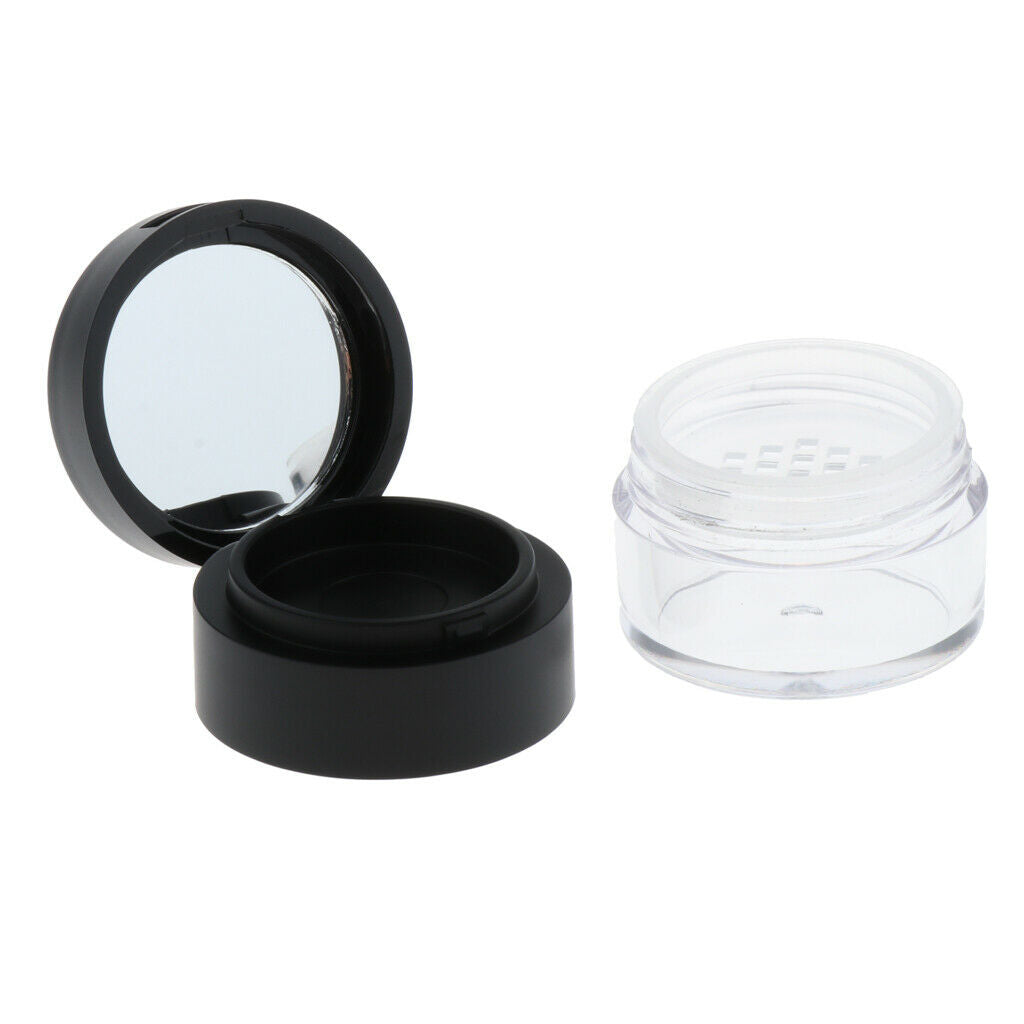 3G Empty Makeup Mineral Powder Case Travel Blush Glitters Sample Jar Black