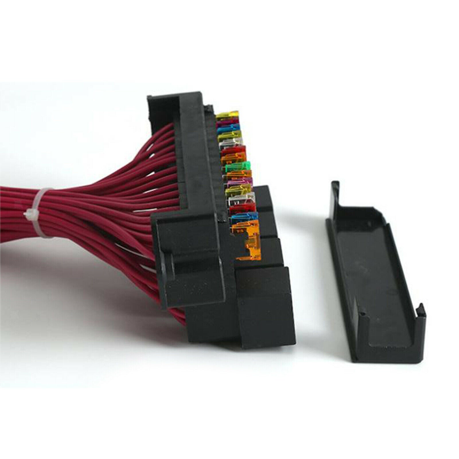 Car Boat 15-way Fuse Box Block Holder w/Relay Socket Base Wiring Harness