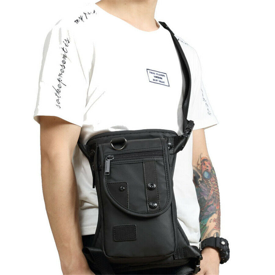 Pure Black Motorcycle Leg Bag 15 * 26 * 7cm, Easy To Carry And Wear-Resistant