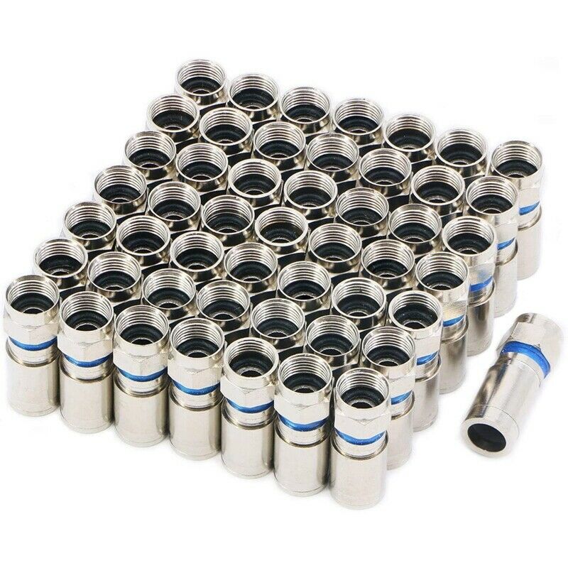 Compression RG6 F Connector Coax Coaxial Adapter Plug for Satellite & Cable TVS3