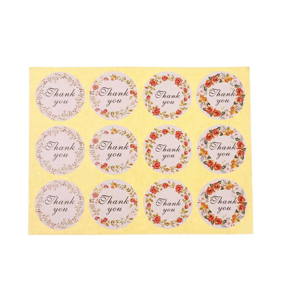 120pcs Thank you Flower Seal Stickers DIY Baking Gift Labels Adhesive Stic.l8