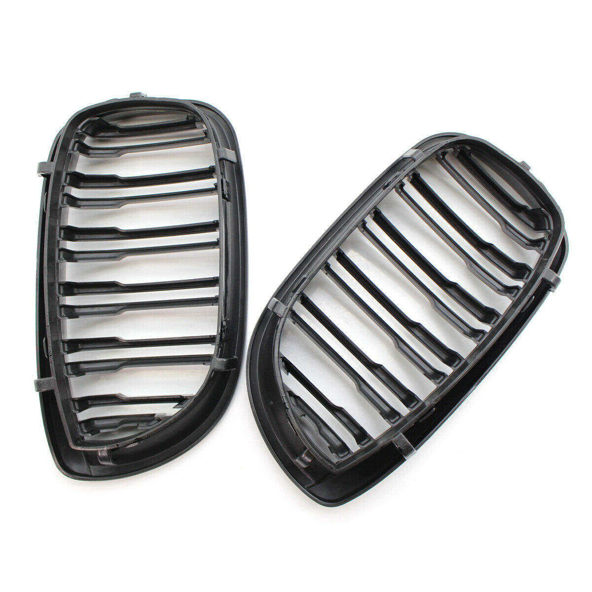 1 Pair Gloss Black Double Slat Kidney Grille Grill for BMW 3-Series E46 @