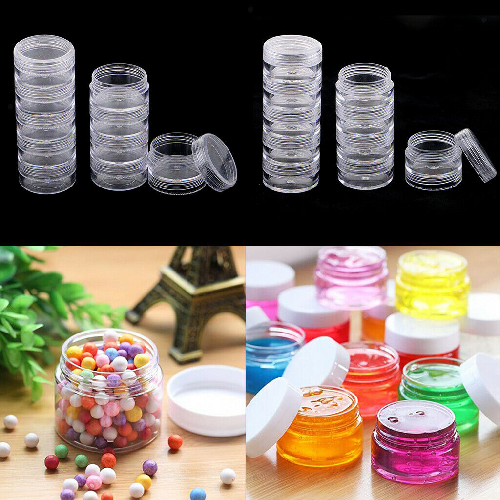4X 2Set Stackable Beads Box Case Organizer w/ Screw Lids for Jewellery 95x36mm