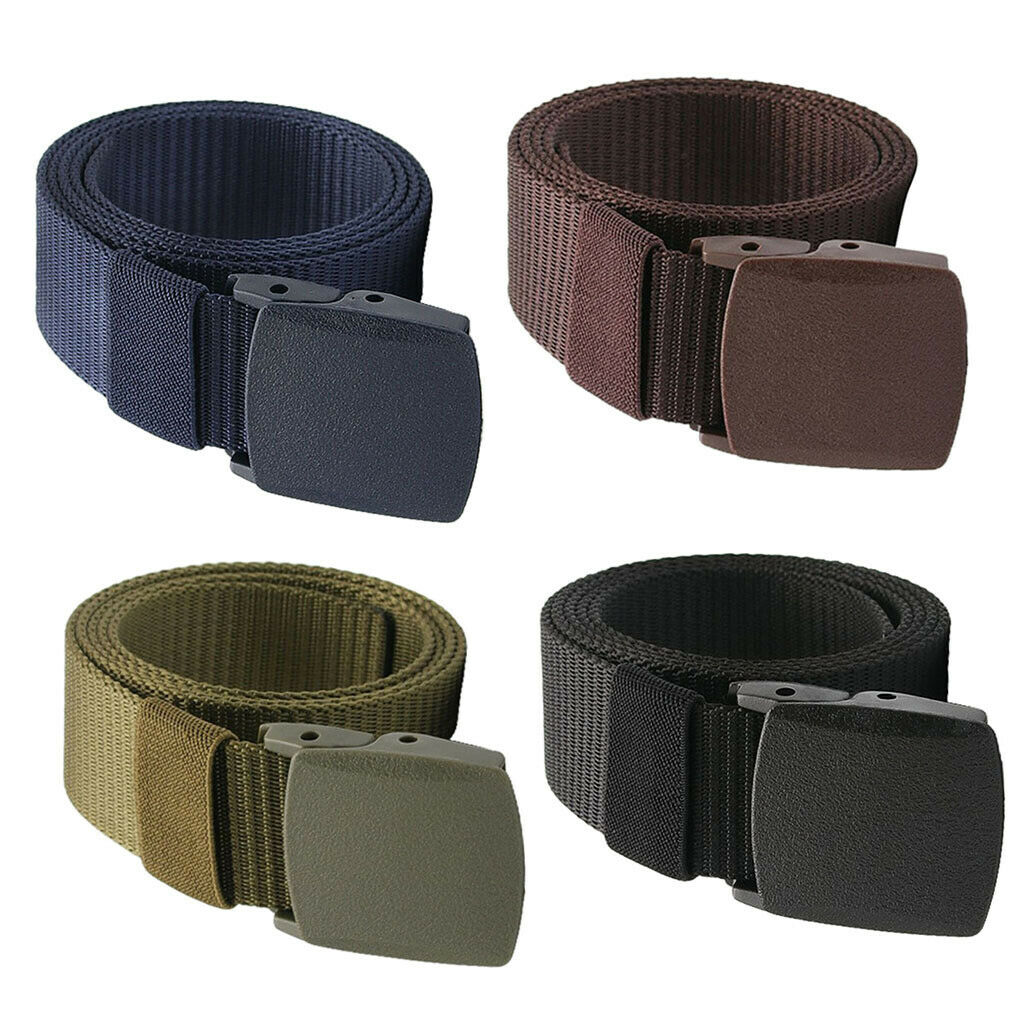 4x Army Outdoor Nylon Webbing Belt Web Belt Police Jeans Utility Waistbelt