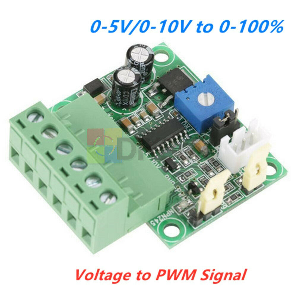 0-5V/0-10V to 0-100% 2-20KHZ Voltage to PWM Signal Converter Module Analog Input