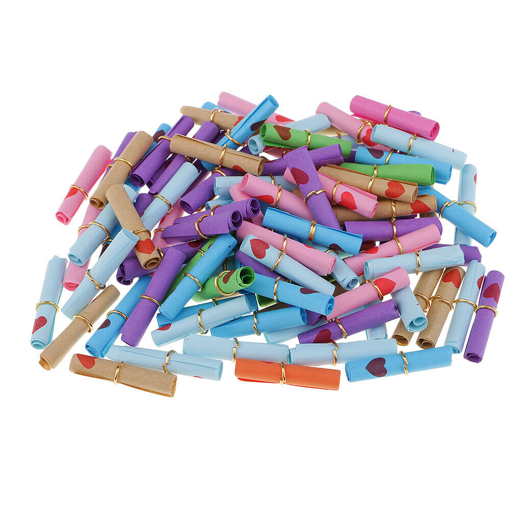 100pcs Message Wish Paper Scrolls for Wish Bottle Charms Party DIY Craft