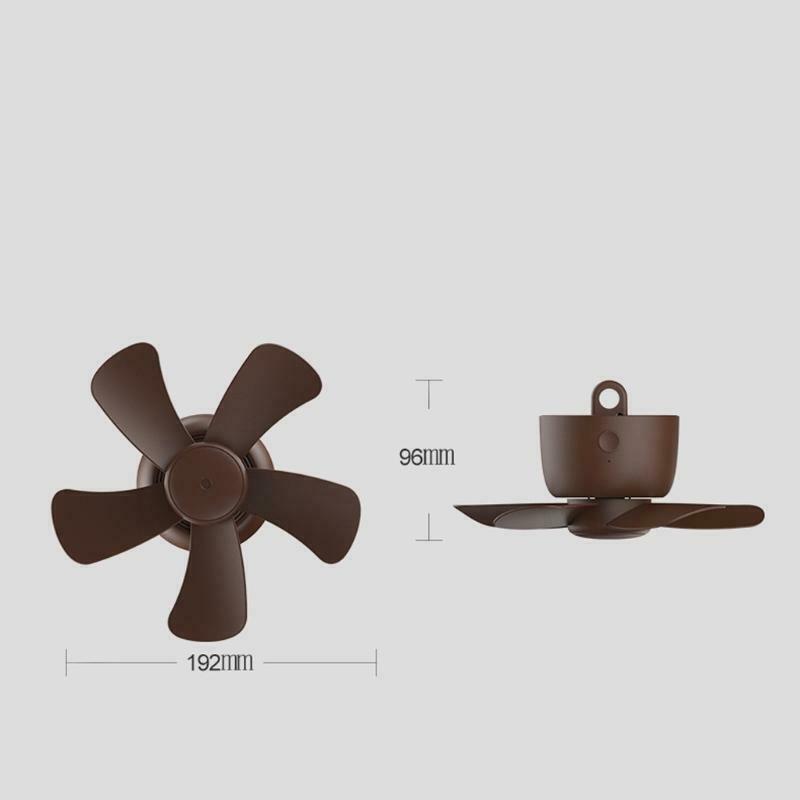 USB Rechargeable Remote Control 8hours Timer 4 Speed Ceiling Fan for Tent Home