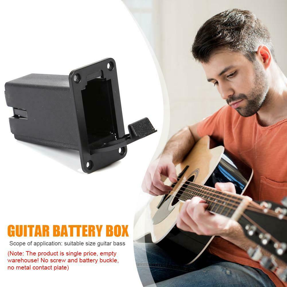 1pc Black Plastic Bass Pickup Active Guitar 9V Battery Box Guitar Accessory @