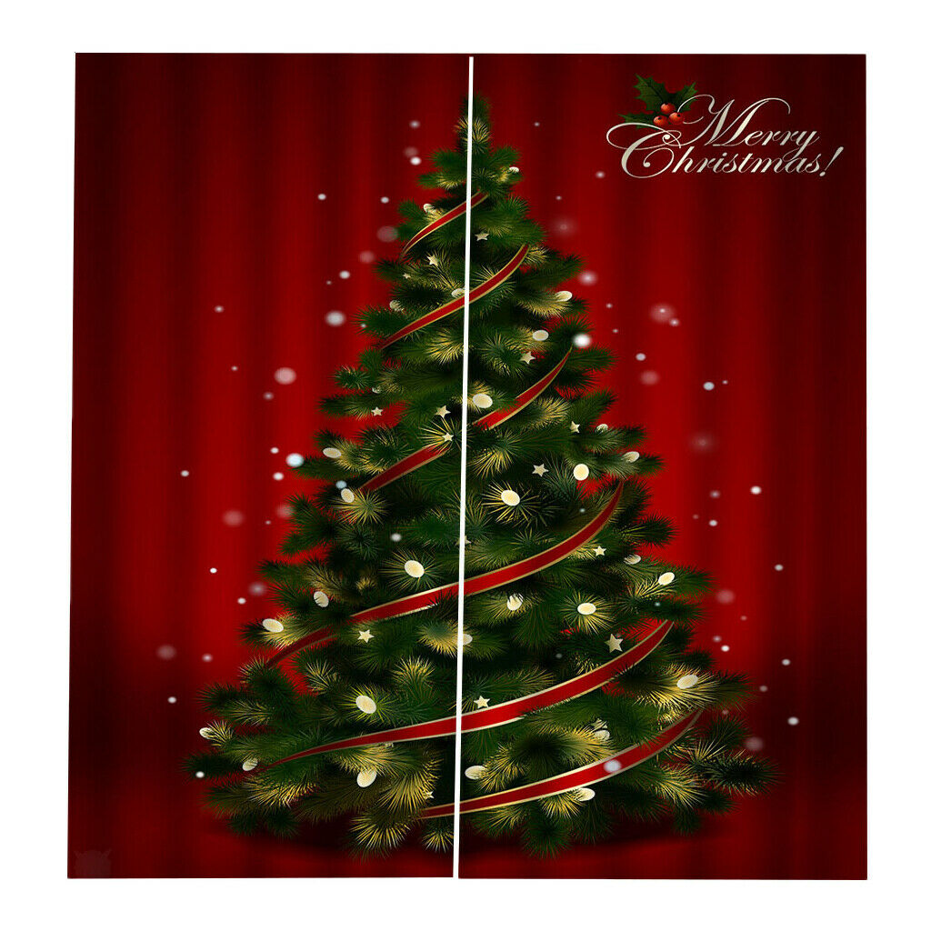40x55" Christmas Curtains Children Room Window Waterproof 2Panels Drapes