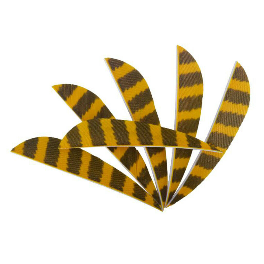 12x 3" Turkey Feather Arrow Fletches Archery Bow Right/Left Wings Yellow