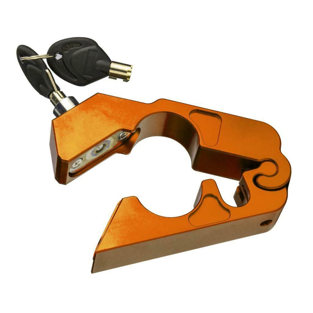 Orange Motorcycle Lock Anti Theft Bicycle Handlebar Grip Lock for Scooters ATV