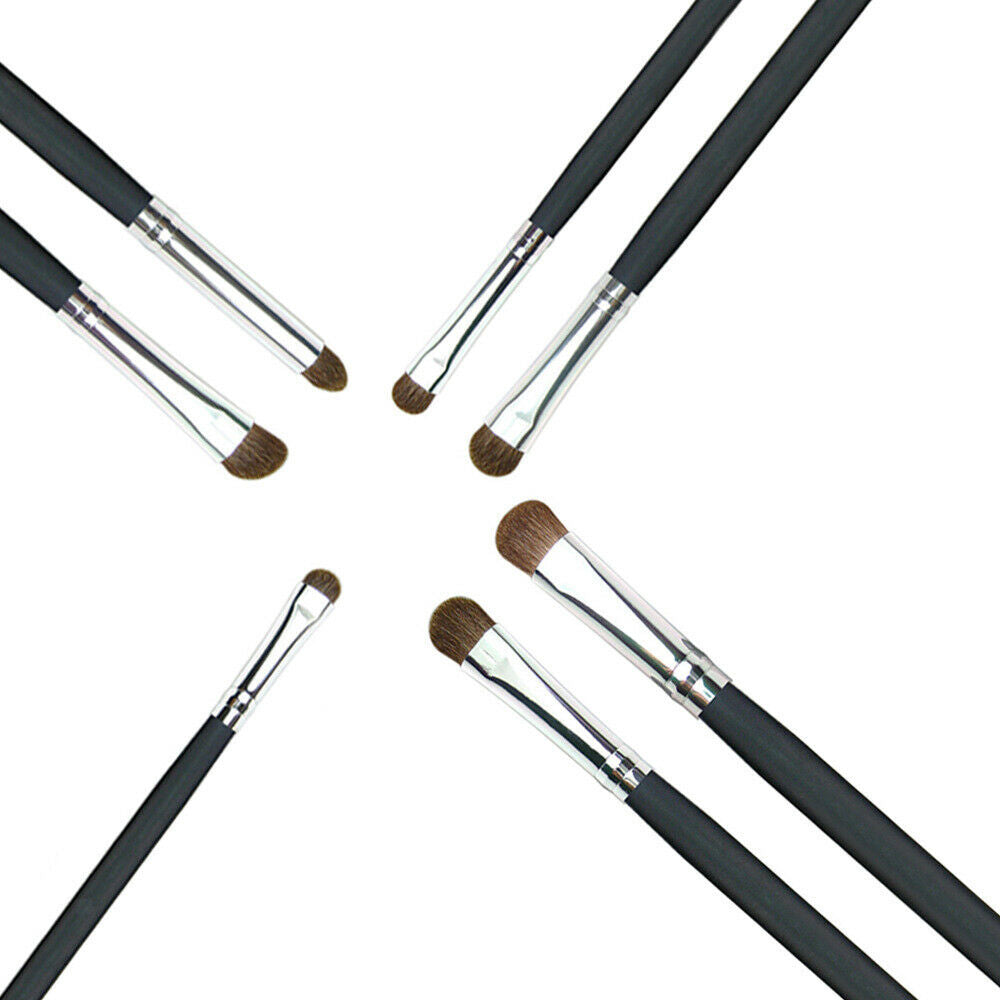 7Pcs Portable Travel Angled Eye Makeup Brushes Eyeshadow Brow Shading Brush