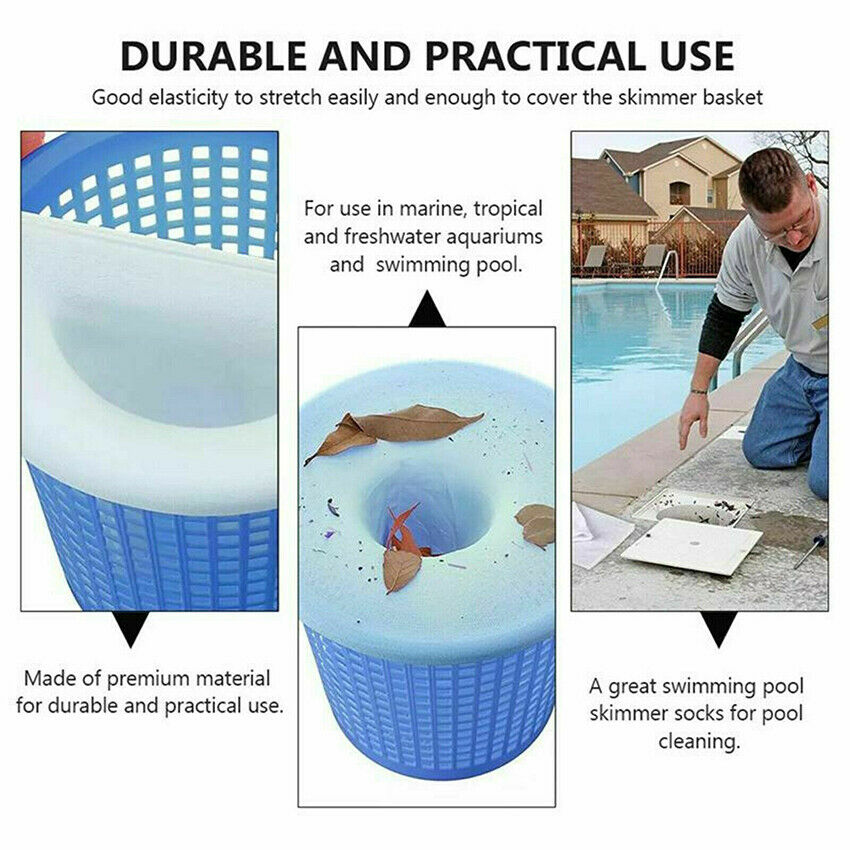 10 Pack Pool Skimmer Socks Filter Replacement Savers Basket Swimming Pool