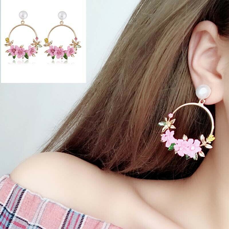 Charm Women Flower Drop Dangle Earrings Jewelry Ear Studs Wedding Jewelry.l8