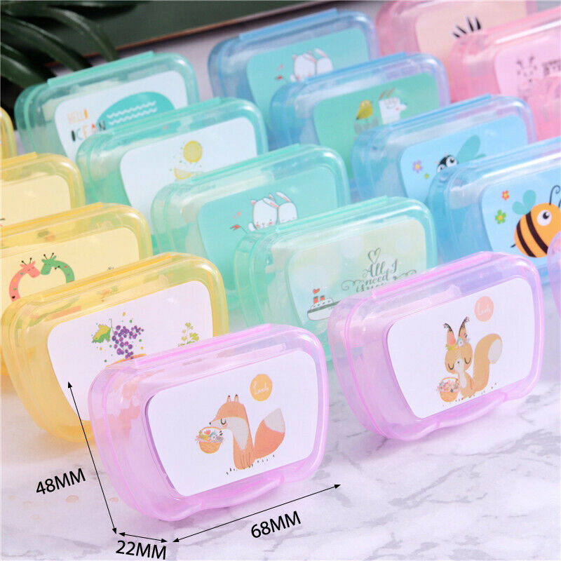 Cartoon Contact Lens Cases with Mirror Cute Contact Lens Box Square WomenBDAU