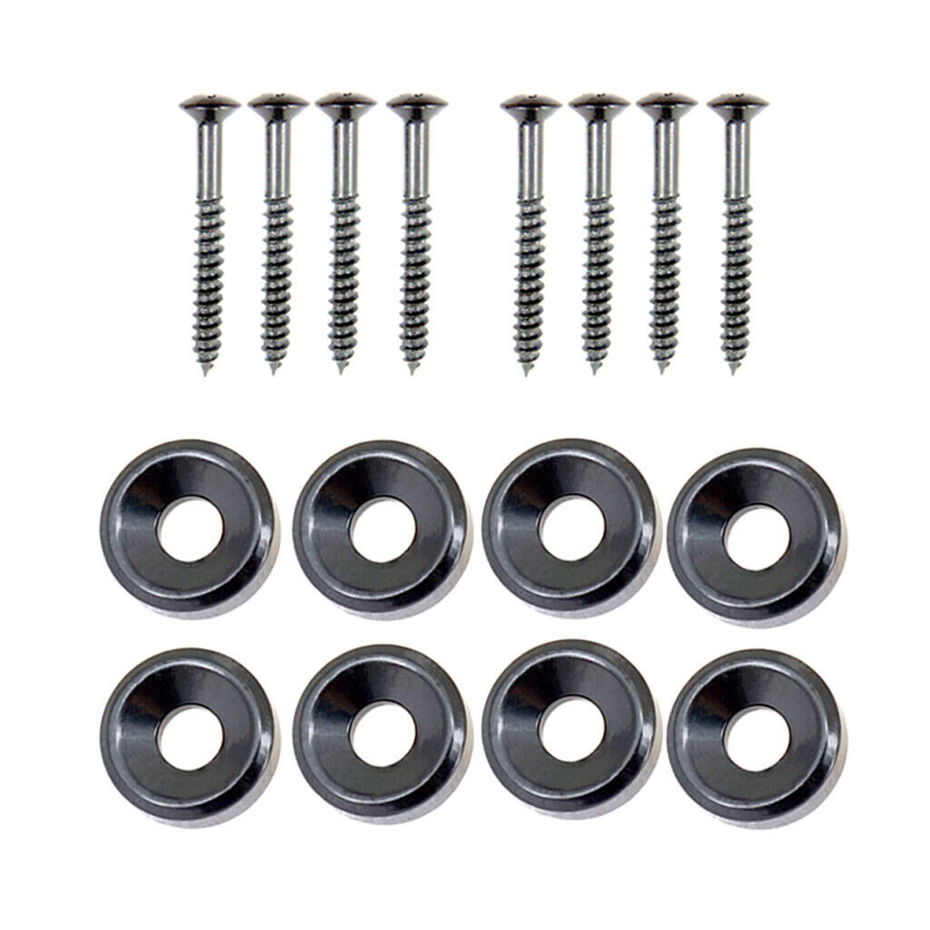 2 Sets Bass Guitar Neck Joint Mounting Ferrules Bushings (8x Bolts 8xScrews)