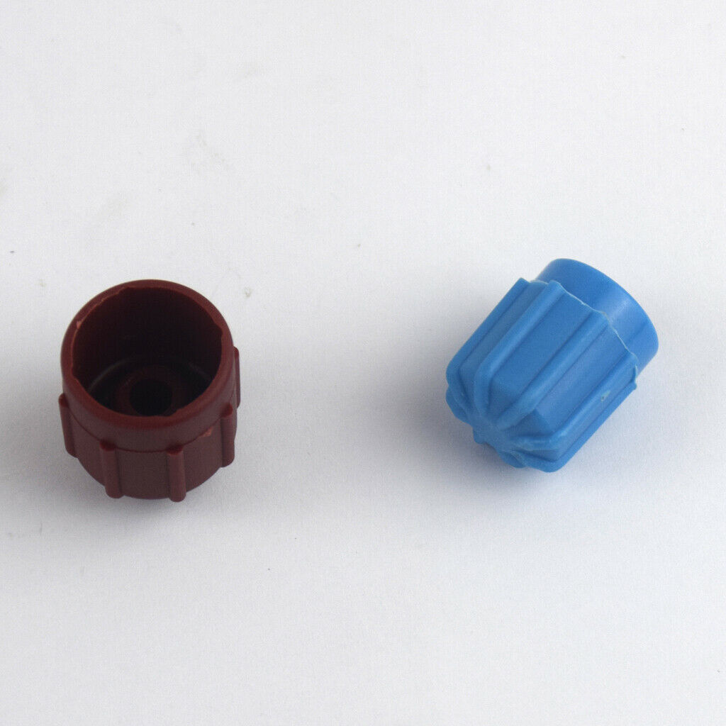 4Pcs ABS R134a R12 Car AC Valve Port Cap High Low Dust Cover Blue&Brown