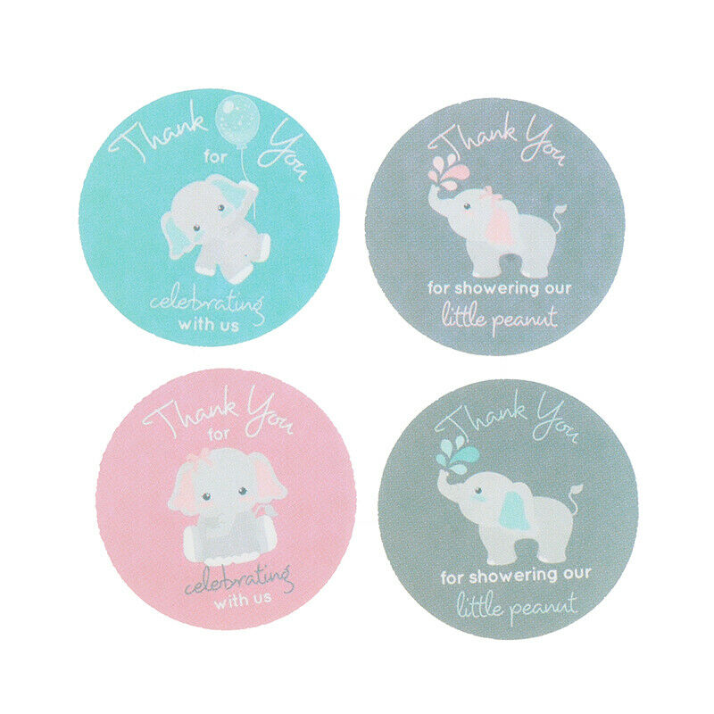 500pcs/roll round elephant thank you stickers scrapbooking for package la.l8