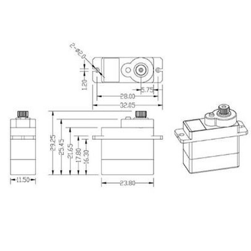 KM0940MD--13G 4.5Kg.cm Aluminium Gears Mini Digital Servo for RC Models R4W3