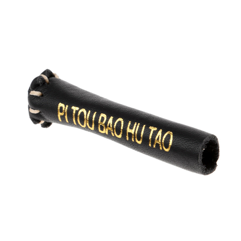 2 Pack 10/11mm Leather Durable Pool Cue Tip Protector Stick Top Cover Black
