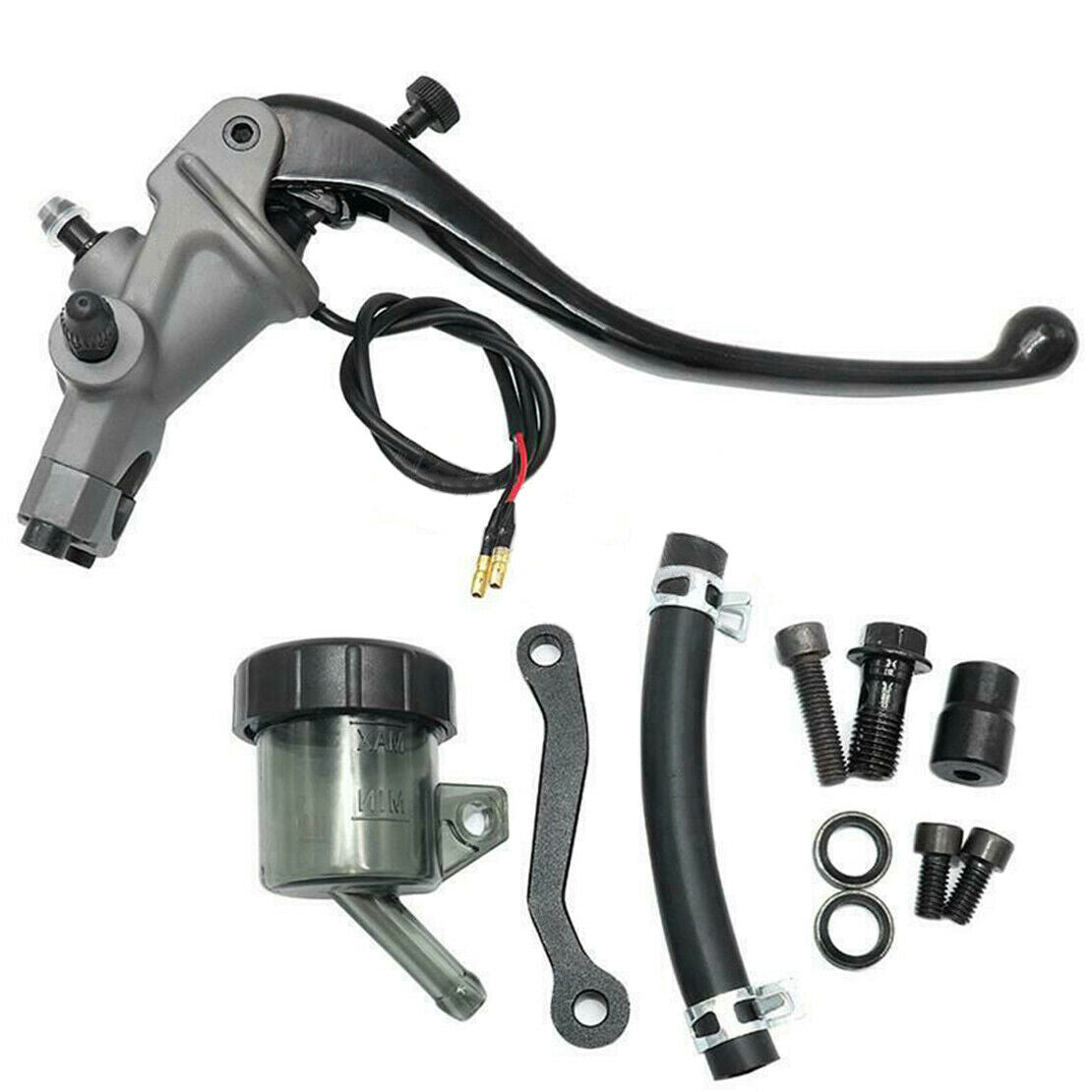 Right 19 RCS Motorcycle Brake Master Cylinder Cable Clutch Radial + Pump Gray